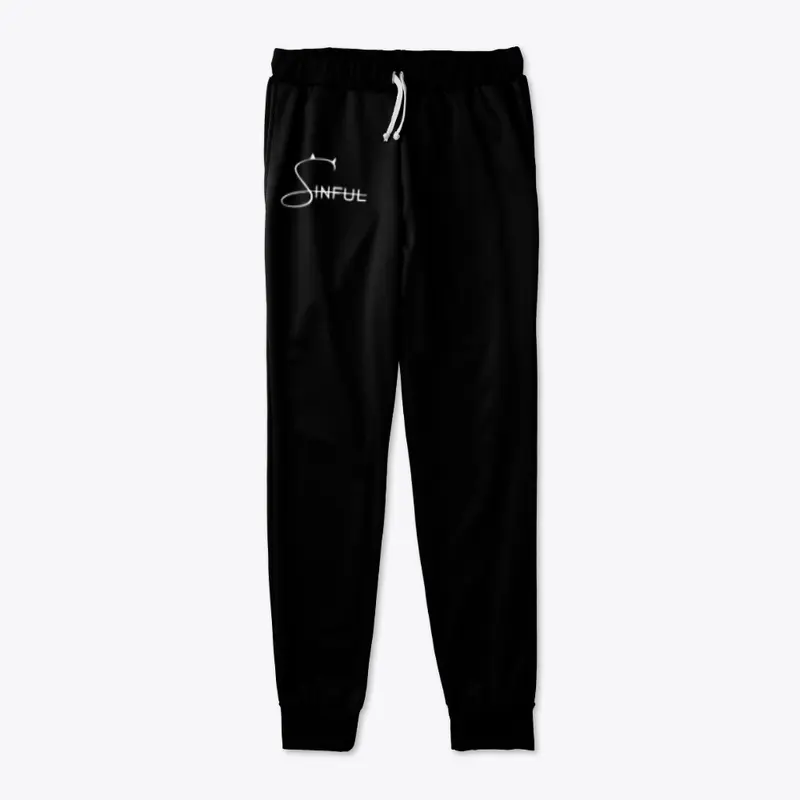 black with white logo sweats